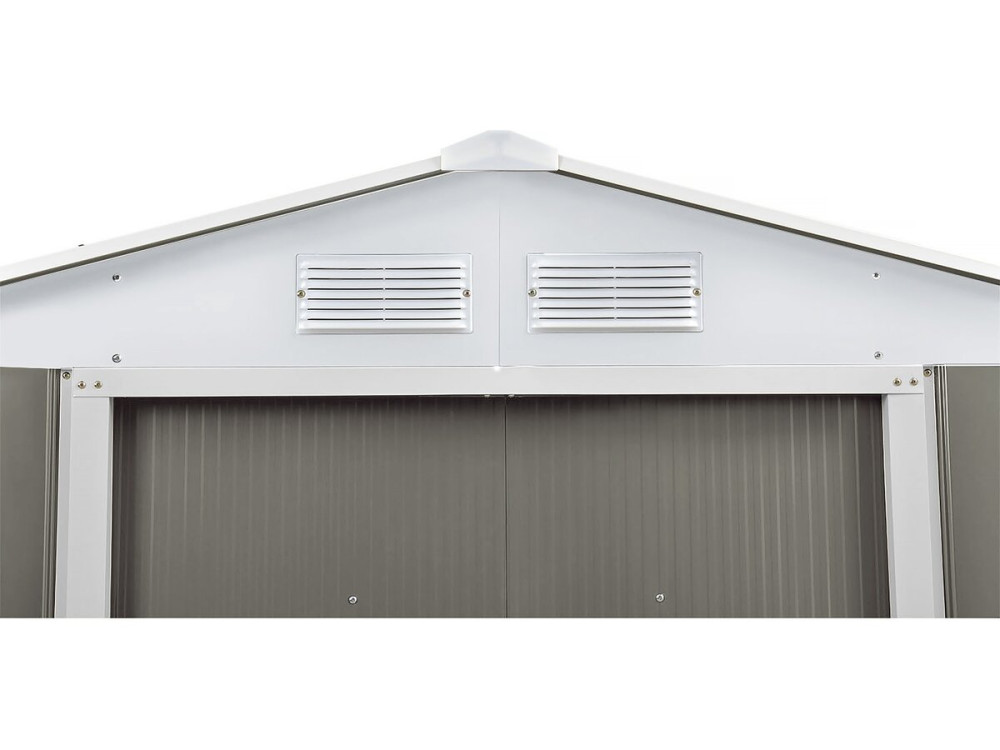 Abri jardin métal "Dallas"- 4.07 m² avec gouttière - Taupe