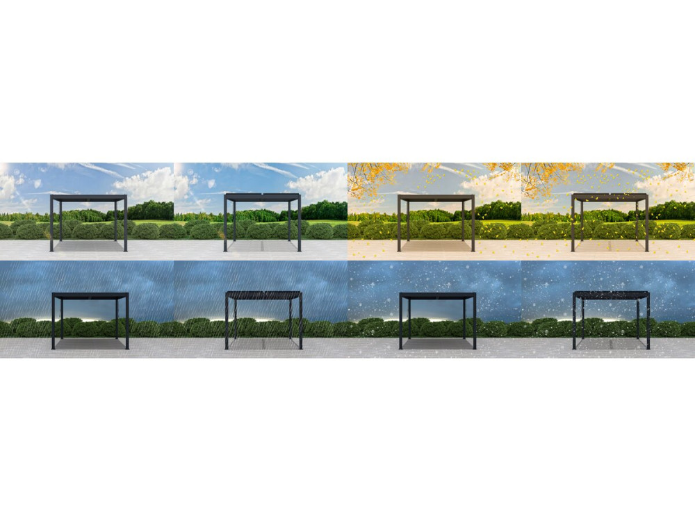 Pergola bioclimatique en aluminium "Windsor" - 3 x 3 m - Anthracite