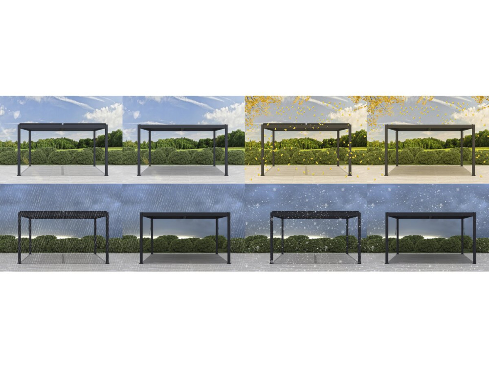 Pergola bioclimatique en aluminium "Windsor" - 3 x 4 m - Anthracite
