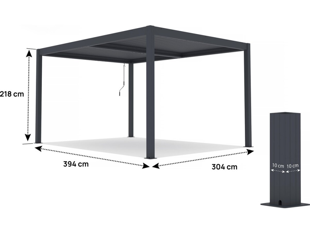Pergola bioclimatique en aluminium "Windsor" - 3 x 4 m - Anthracite