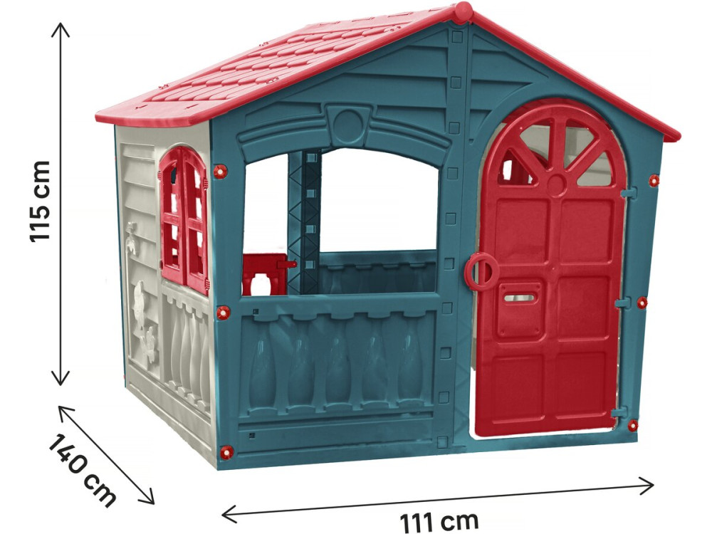 Cabane enfant en plastique  "FUN" - 140 x 111 x 115 cm - Bleu