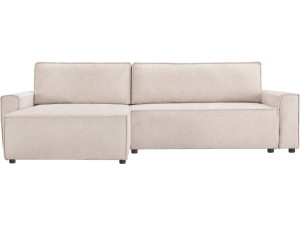 Canapé d'angle convertible en tissu texturé "Montaigne" - 4 places - Beige