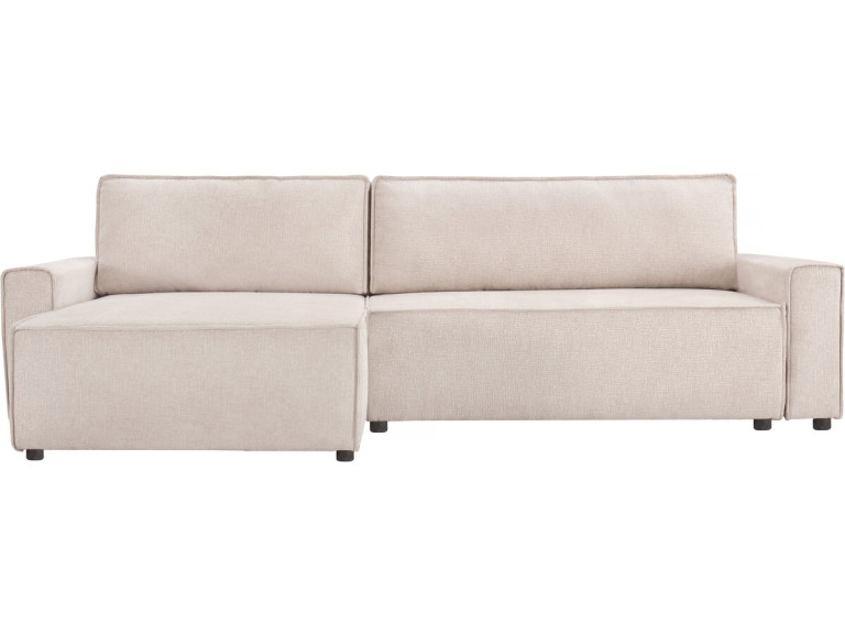 Canapé d'angle convertible en tissu texturé "Montaigne" - 4 places - Beige