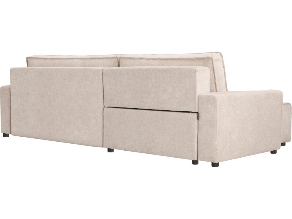 Canapé d'angle convertible en tissu texturé "Montaigne" - 4 places - Beige
