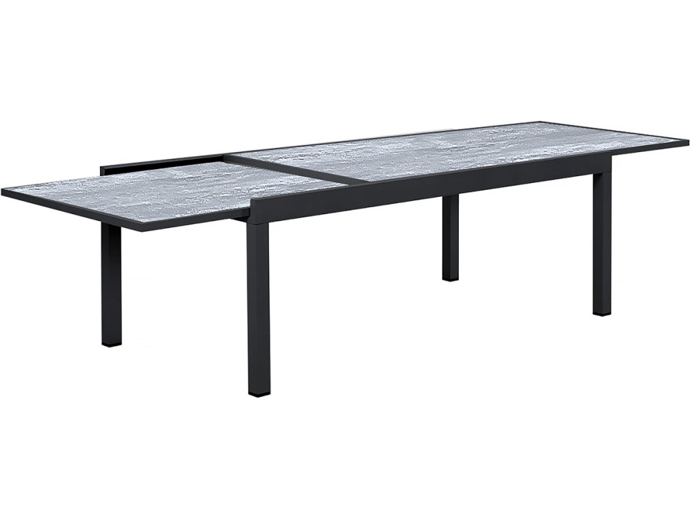 Table jardin en aluminium extensible "Lagos" - 200/320 x 105 x 76 cm - Gris