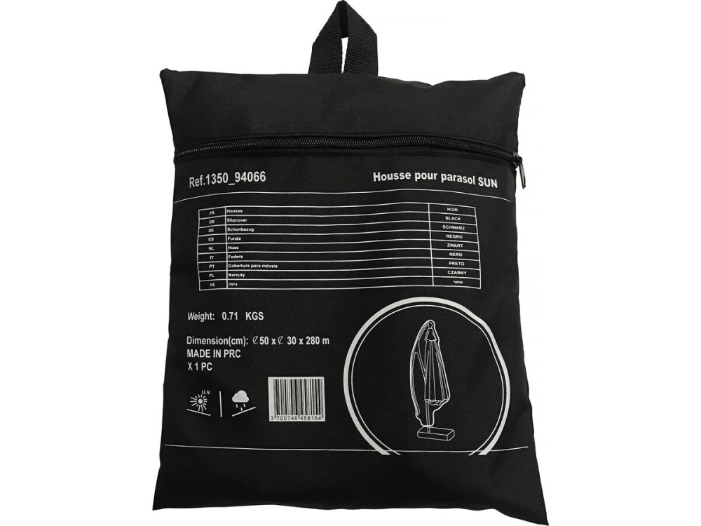 Parasol jardin déporté en aluminium "Sky 4" - 3 x 4 m - Gris - Avec Housse