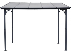 Pergola tonnelle adossée "Marvin" - 3 x 3 m - 304 x 298 x 243 cm - Gris foncé