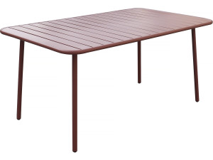 Table jardin en métal "Bilbao" - 150 x 90 x 71 cm - Terracotta