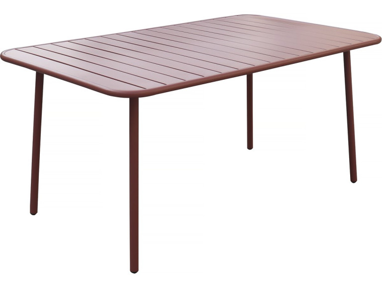 Table jardin en métal "Bilbao" - 150 x 90 x 71 cm - Terracotta