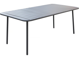 Table jardin en métal "Bilbao" - 180 x 90 x 71 cm - Gris