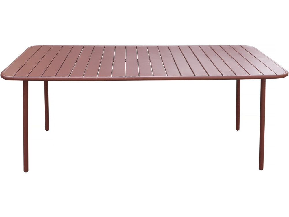 Table jardin en métal "Bilbao" - 180 x 90 x 71 cm - Terracotta