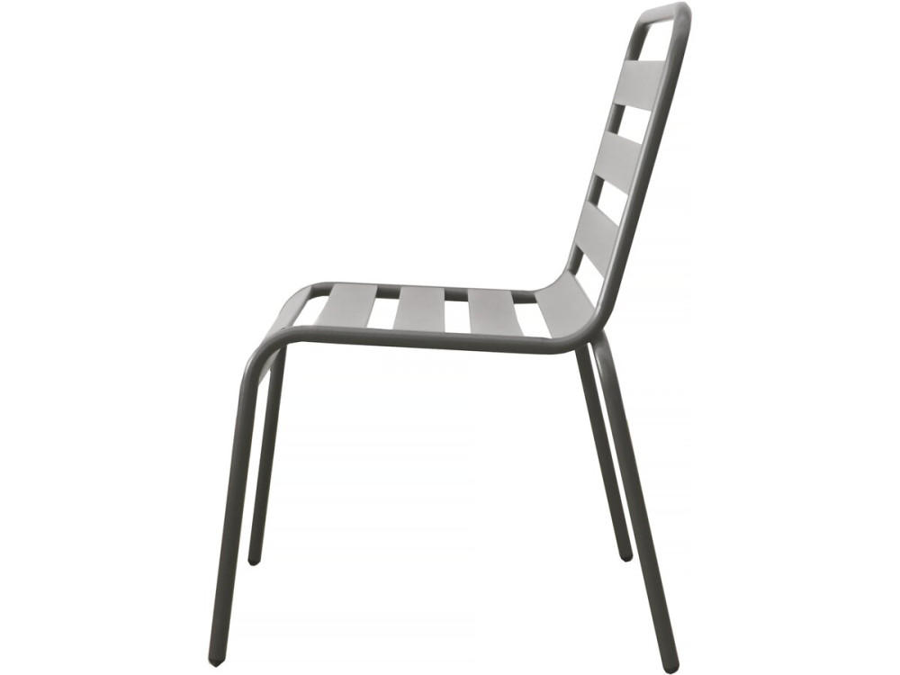 Lot de 2 chaises de jardin en métal empilables "Bilbao" - Taupe