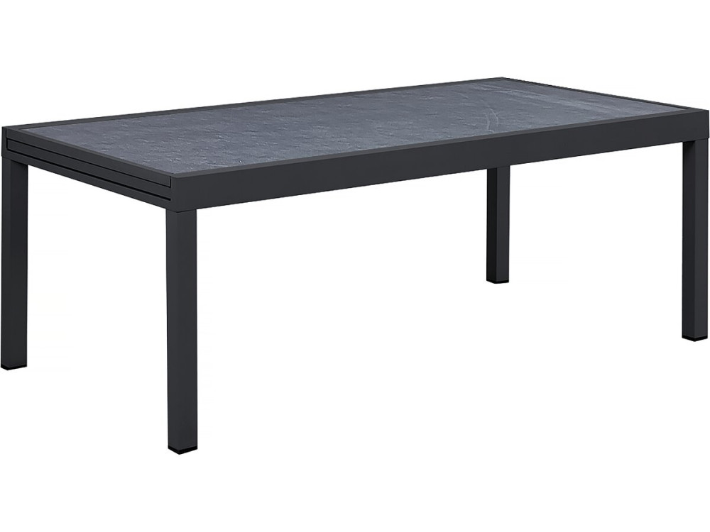Salon de jardin repas "Lagos" - 200/320 x 105 x 76 cm - 10 chaises - Gris clair