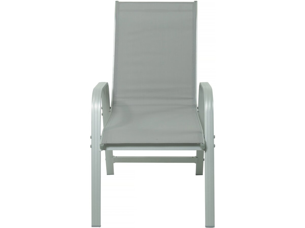 Salon de jardin repas "Lagos" - 200/320 x 105 x 76 cm - 10 chaises - Gris clair