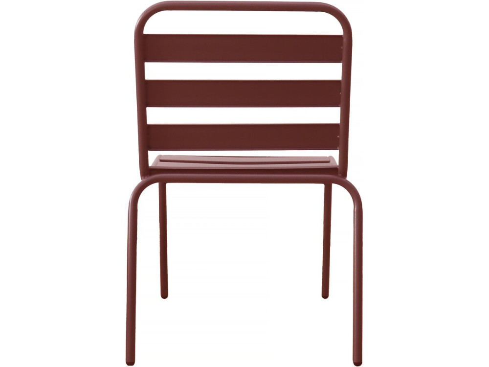 Lot de 4 chaises de jardin en métal empilables "Bilbao" - Terracotta