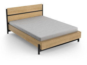 Lit Double "Craft" extractible - Bois - 140 x 190/200 cm - Marron