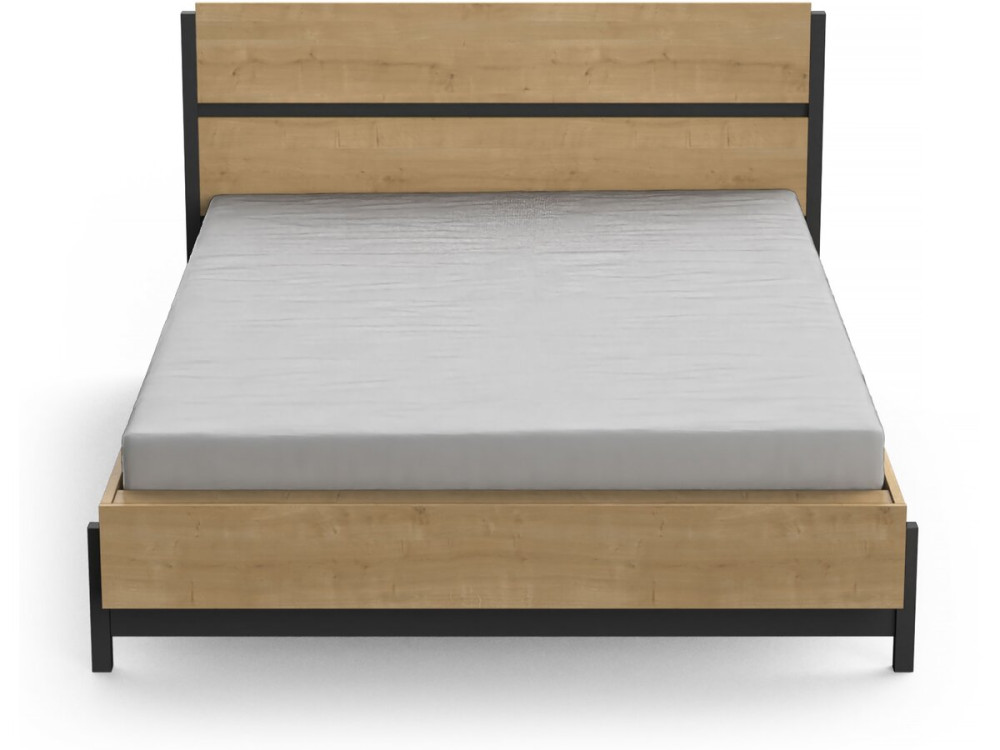 Lit Double "Craft" extractible - Bois - 140 x 190/200 cm - Marron