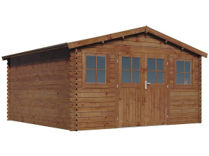 Abri de jardin bois traité autoclave marron 21,2 m² "Lormont" - 28 mm