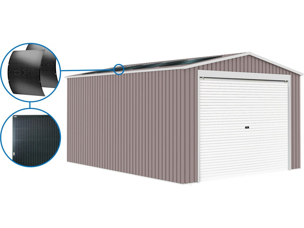 Garage métal "Nevada" - 18,56m² avec panneaux solaires