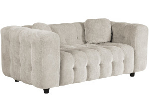 Canapé droit en tissu chenille "Vendome" - 2 places - Beige
