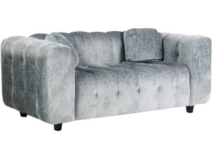 Canapé droit en tissu chenille "Vendome" - 2 places - Gris