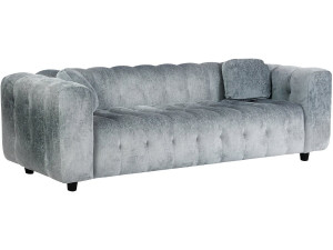 Canapé droit en tissu chenille "Vendome" - 3 places - Gris
