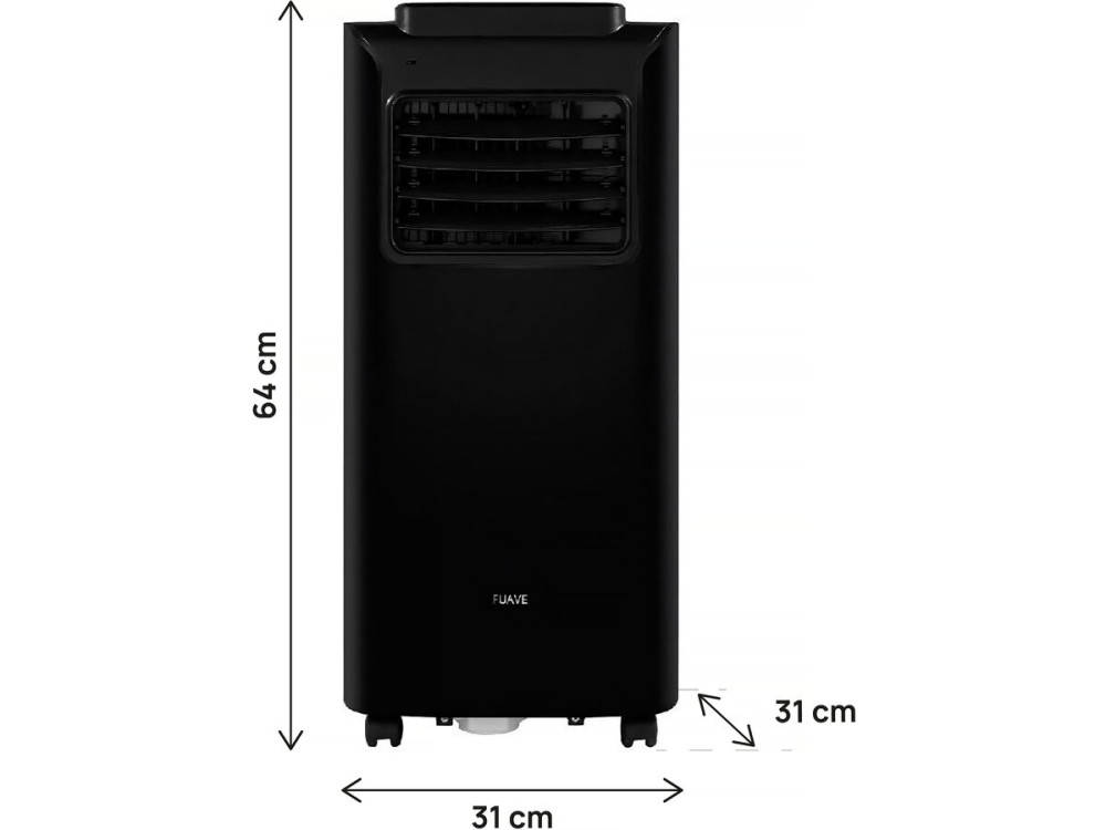 Climatiseur mobile 9000 BTU - 270m3/h - Pour pièce de 26 m2 - Noir