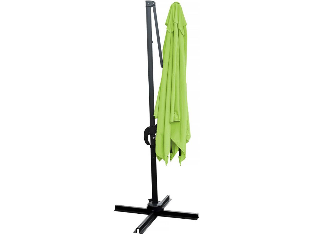 Parasol jardin déporté "Soleil" - Carré - 2.5 x 2.5 m - Vert + Housse de protection