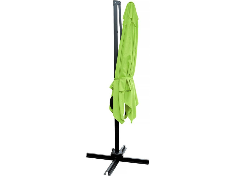 Parasol jardin déporté "Soleil" - Carré - 2.5 x 2.5 m - Vert + Housse de protection