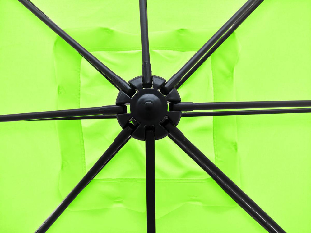 Parasol jardin déporté "Soleil" - Carré - 2.5 x 2.5 m - Vert + Housse de protection