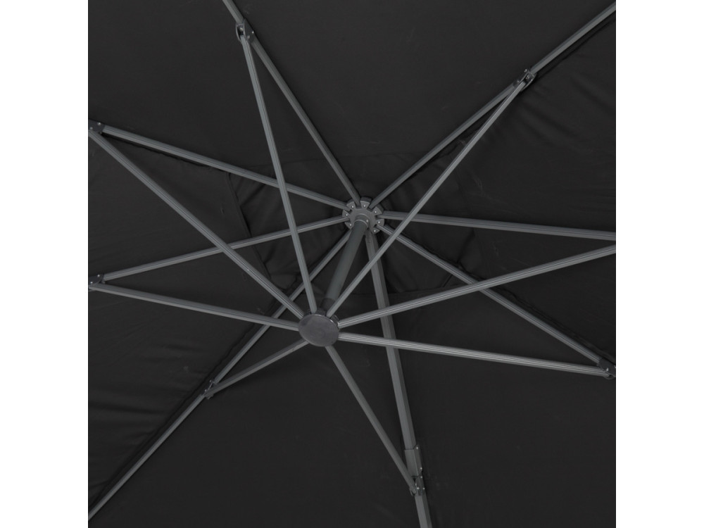 Parasol jardin déporté Alu "Sun 4 " - Rectangle - 3 x 4 m - Noir - Dalles à lester incluses