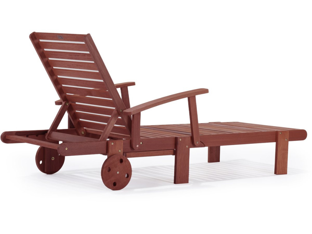 Bain de soleil pliant en bois exotique "Tokyo" - Mahogany- Marron acajou