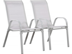 Fauteuil jardin Textilène "Cordoba" - Phoenix - Gris clair - Lot de 2