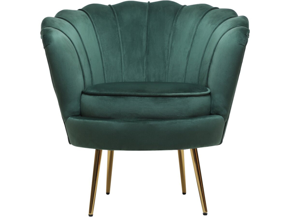 Fauteuil en velours "Floria" - 75 x 68 x 77.5cm - Vert