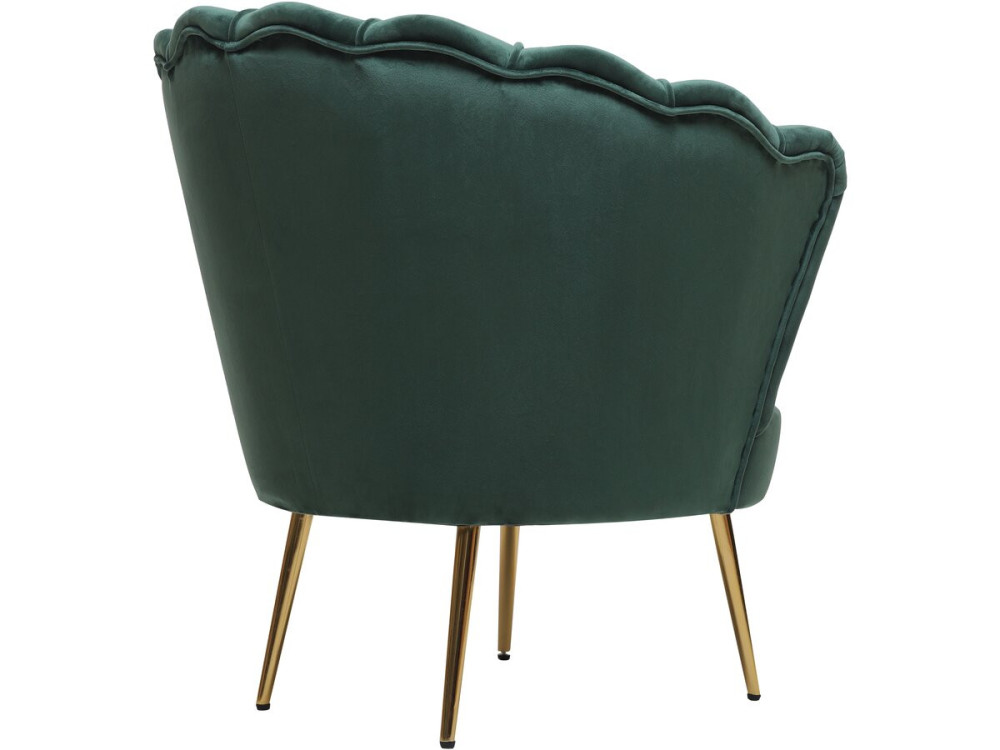 Fauteuil en velours "Floria" - 75 x 68 x 77.5cm - Vert