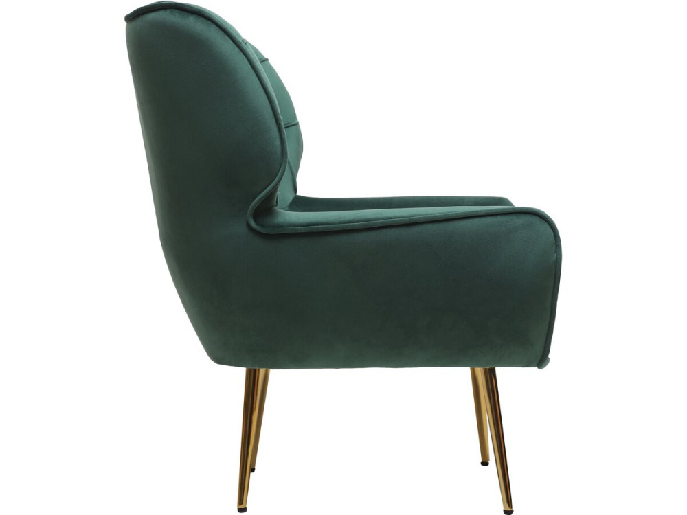Fauteuil en velours "Austin" - 79 x 71 x 79.5 cm - Vert