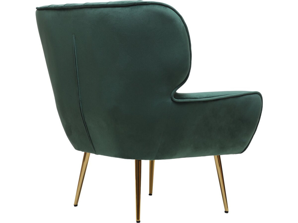Fauteuil en velours "Austin" - 79 x 71 x 79.5 cm - Vert