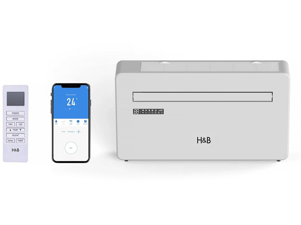 Climatiseur Mobile Réversible Blanc Avec Télécommande