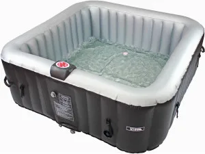 Spa gonflable avec cercle flottant LED "Nice" - 6 places - Gris/Noir