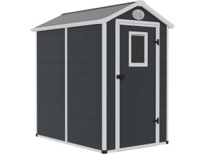 Abri de jardin résine "Texas" - 2.47 m² - kit d'ancrage inclus - Anthracite