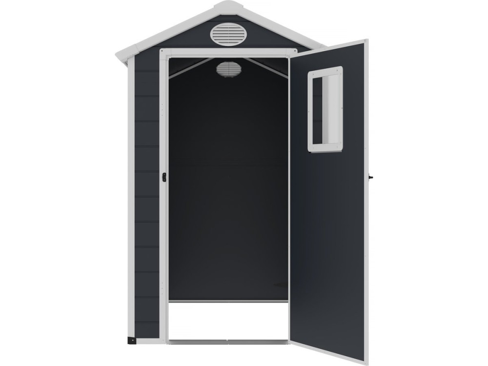 Abri de jardin résine "Texas" - 2.47 m² - kit d'ancrage inclus - Anthracite