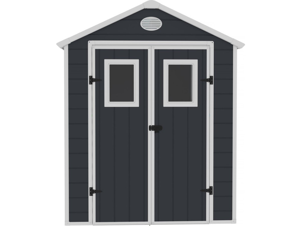 Abri de jardin résine "Texas" - 6.88 m² - kit d'ancrage inclus - Anthracite