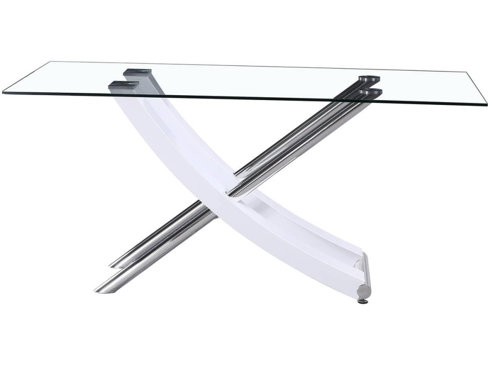 Table repas "Diva" - 160 x 90 x 76 cm - Blanc laqué