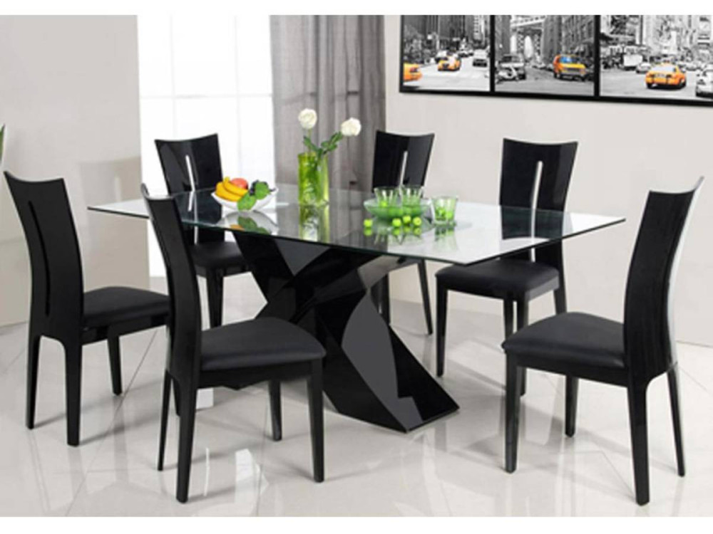 Table repas "Mona" - 200 x 90 x 74 cm - Noir