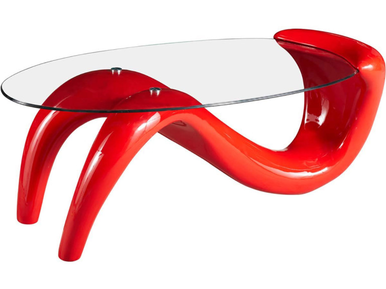 Table basse "Maya" - 127 x 65 x 46 cm - Rouge
