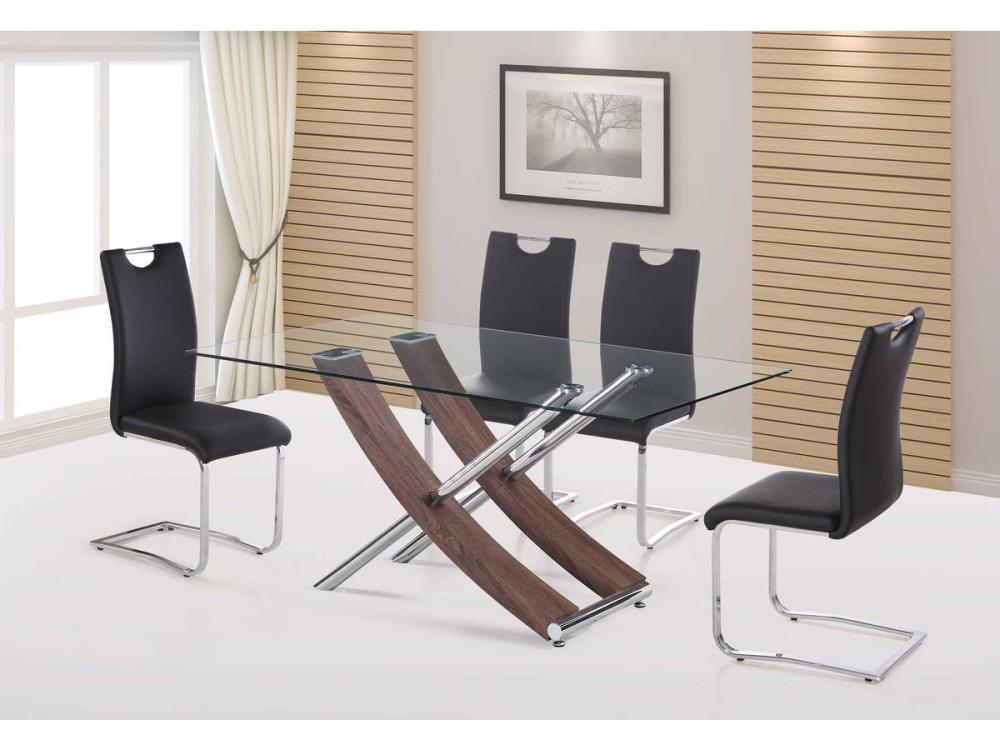 Table repas "Diva" - 160 x 90 x 76 cm - Chêne laqué