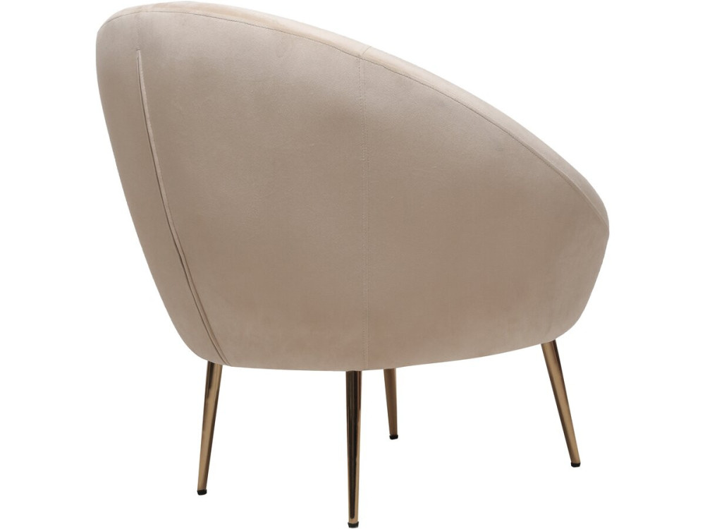 Fauteuil en velours "Cocon" - 77 x 74 x 77.5 cm - Beige