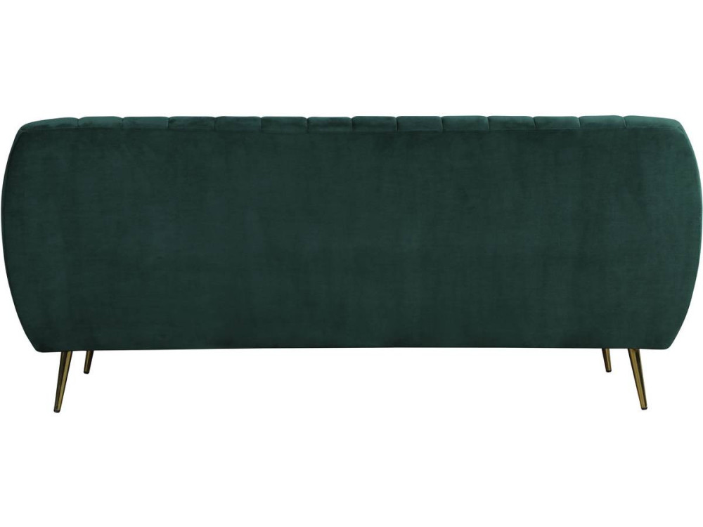 Canapé fixe en velours "Evans" - 195 x 84 x 82 cm - 3 places - Vert foncé