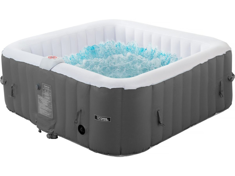 Spa gonflable "RIVIERA" en PVC - 4 places - Gris/blanc