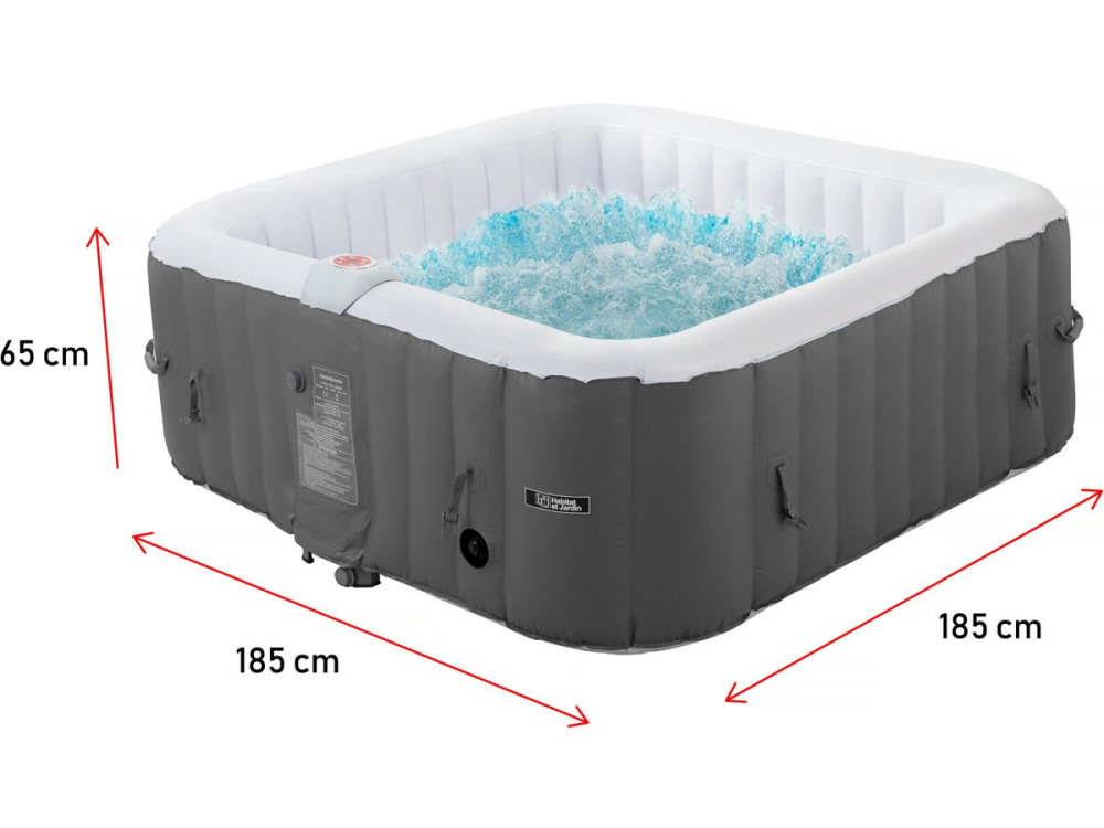 Spa gonflable "RIVIERA" en PVC - 4 places - Gris/blanc